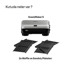 Snackmaker 5, SM5005 5 Tost ve Sandviç Makinesi Silver - Thumbnail